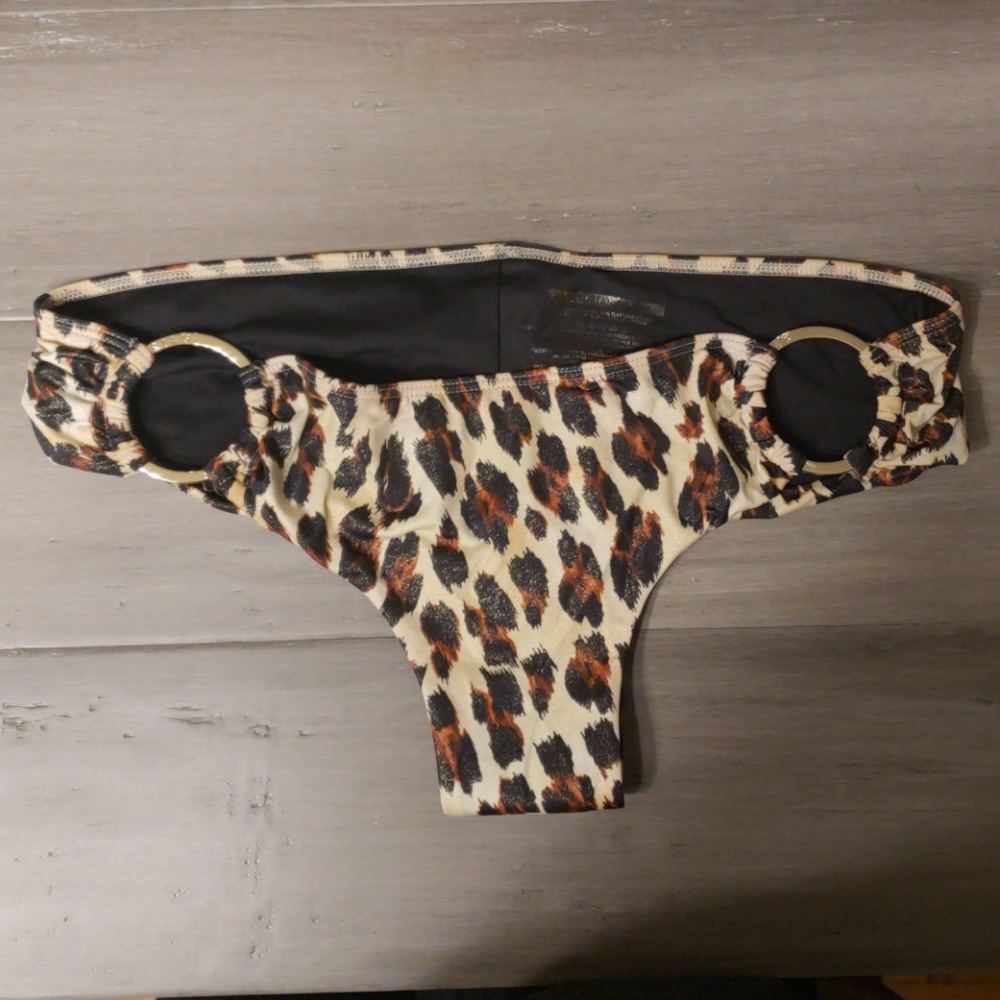 Cheeky golden leopard bikini bottom